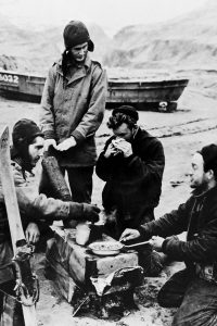 aleutian islands soldiers eating at battle site